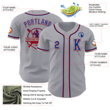 Laden Sie das Bild in den Galerie-Viewer, Custom Gray Royal-Red Authentic Baseball Jersey