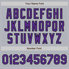 Laden Sie das Bild in den Galerie-Viewer, Custom Gray Purple-Black Authentic Baseball Jersey
