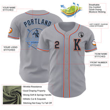 Laden Sie das Bild in den Galerie-Viewer, Custom Gray Black Powder Blue-Orange Authentic Baseball Jersey