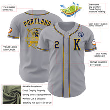 Laden Sie das Bild in den Galerie-Viewer, Custom Gray Navy-Gold Authentic Baseball Jersey