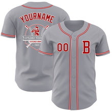 Laden Sie das Bild in den Galerie-Viewer, Custom Gray Red-White Authentic Baseball Jersey