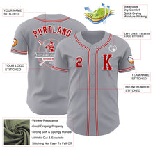Laden Sie das Bild in den Galerie-Viewer, Custom Gray Red-White Authentic Baseball Jersey