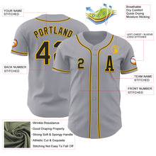 Laden Sie das Bild in den Galerie-Viewer, Custom Gray Black-Gold Authentic Baseball Jersey
