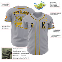 Laden Sie das Bild in den Galerie-Viewer, Custom Gray Black-Gold Authentic Baseball Jersey