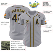 Laden Sie das Bild in den Galerie-Viewer, Custom Gray Black-Old Gold Authentic Baseball Jersey