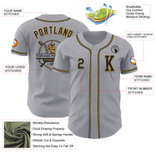 Laden Sie das Bild in den Galerie-Viewer, Custom Gray Black-Old Gold Authentic Baseball Jersey