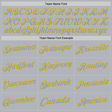Загрузить изображение в средство просмотра галереи, Custom Gray Light Blue-Gold Authentic Throwback Basketball Jersey