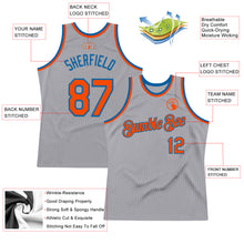 Laden Sie das Bild in den Galerie-Viewer, Custom Gray Orange-Light Blue Authentic Throwback Basketball Jersey
