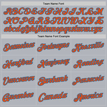 Laden Sie das Bild in den Galerie-Viewer, Custom Gray Orange-Light Blue Authentic Throwback Basketball Jersey