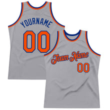 Laden Sie das Bild in den Galerie-Viewer, Custom Gray Orange-Royal Authentic Throwback Basketball Jersey