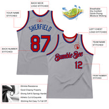 Laden Sie das Bild in den Galerie-Viewer, Custom Gray Red-Royal Authentic Throwback Basketball Jersey