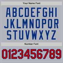 Laden Sie das Bild in den Galerie-Viewer, Custom Gray Red-Royal Authentic Throwback Basketball Jersey