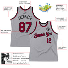 Загрузить изображение в средство просмотра галереи, Custom Gray Maroon-Black Authentic Throwback Basketball Jersey