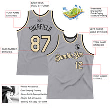 Laden Sie das Bild in den Galerie-Viewer, Custom Gray Cream-Black Authentic Throwback Basketball Jersey