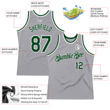 Загрузить изображение в средство просмотра галереи, Custom Gray Green-White Authentic Throwback Basketball Jersey