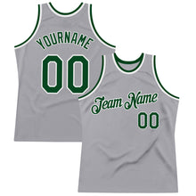 Загрузить изображение в средство просмотра галереи, Custom Gray Green-White Authentic Throwback Basketball Jersey