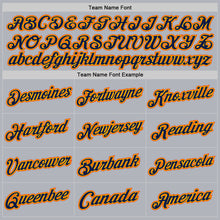 Laden Sie das Bild in den Galerie-Viewer, Custom Gray Navy Gold-Orange Authentic Throwback Basketball Jersey