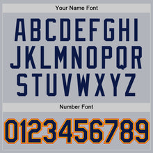 Laden Sie das Bild in den Galerie-Viewer, Custom Gray Navy Gold-Orange Authentic Throwback Basketball Jersey