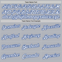 Laden Sie das Bild in den Galerie-Viewer, Custom Gray White-Royal Authentic Throwback Basketball Jersey