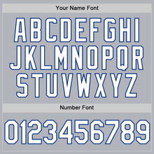 Laden Sie das Bild in den Galerie-Viewer, Custom Gray White-Royal Authentic Throwback Basketball Jersey