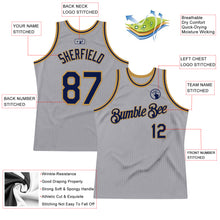 Charger l'image dans la galerie, Custom Gray Navy-Old Gold Authentic Throwback Basketball Jersey