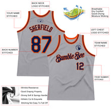 Charger l'image dans la galerie, Custom Gray Navy-Orange Authentic Throwback Basketball Jersey