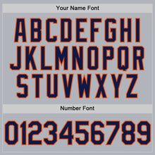 Charger l'image dans la galerie, Custom Gray Navy-Orange Authentic Throwback Basketball Jersey