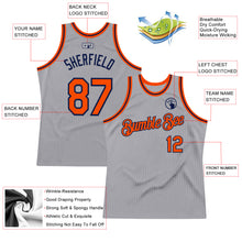 Laden Sie das Bild in den Galerie-Viewer, Custom Gray Orange-Navy Authentic Throwback Basketball Jersey