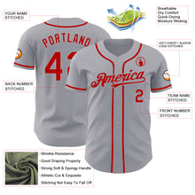 Load image into Gallery viewer, Custom Gray Red Authentic Baseball Jersey