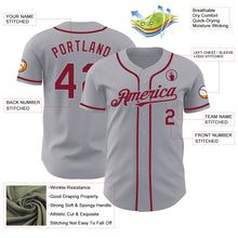Load image into Gallery viewer, Custom Gray Crimson Authentic Baseball Jersey