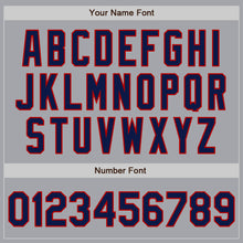 Load image into Gallery viewer, Custom Gray Navy-Red Authentic Baseball Jersey