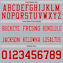 Load image into Gallery viewer, Custom Gray Red-White Authentic Football Jersey
