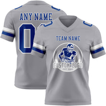 Load image into Gallery viewer, Custom Gray Royal-White Authentic Football Jersey