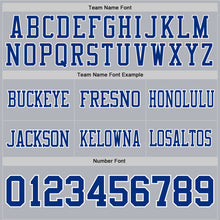 Load image into Gallery viewer, Custom Gray Royal-White Authentic Football Jersey