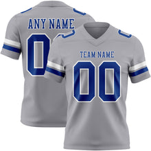 Load image into Gallery viewer, Custom Gray Royal-White Authentic Football Jersey