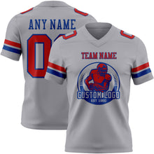 Load image into Gallery viewer, Custom Gray Red-Royal Authentic Football Jersey