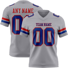 Load image into Gallery viewer, Custom Gray Royal-Red Authentic Football Jersey