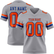 Load image into Gallery viewer, Custom Gray Orange-Royal Authentic Football Jersey