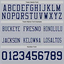 Load image into Gallery viewer, Custom Gray Navy-White Authentic Football Jersey