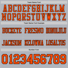 Load image into Gallery viewer, Custom Gray Orange-Black Authentic Football Jersey