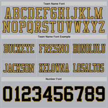 Load image into Gallery viewer, Custom Gray Black-Old Gold Authentic Football Jersey