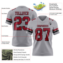 Charger l'image dans la galerie, Custom Gray Cardinal-Black Authentic Football Jersey