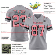 Charger l'image dans la galerie, Custom Gray Medium Pink-Black Authentic Football Jersey