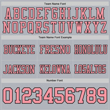 Charger l'image dans la galerie, Custom Gray Medium Pink-Black Authentic Football Jersey