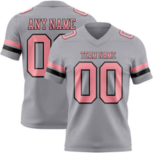 Charger l'image dans la galerie, Custom Gray Medium Pink-Black Authentic Football Jersey