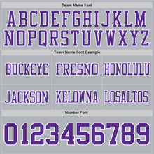 Load image into Gallery viewer, Custom Gray Purple-White Authentic Football Jersey