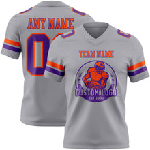 Charger l'image dans la galerie, Custom Gray Purple-Orange Authentic Football Jersey