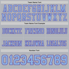 Загрузить изображение в средство просмотра галереи, Custom Gray Light Blue-Purple Authentic Football Jersey