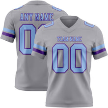 Загрузить изображение в средство просмотра галереи, Custom Gray Light Blue-Purple Authentic Football Jersey