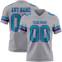 Charger l'image dans la galerie, Custom Gray Teal-Purple Authentic Football Jersey